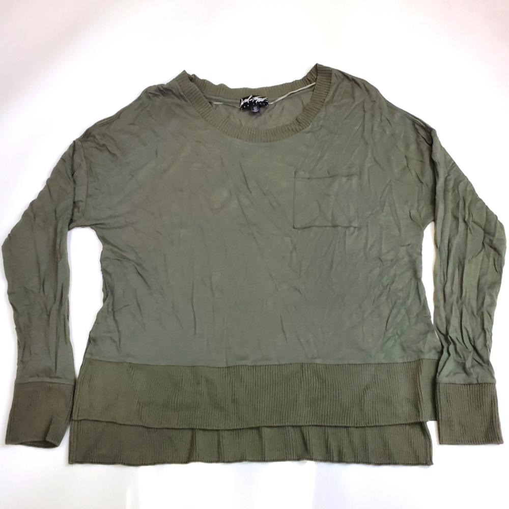 Lord & Taylor Crop Front Jersey Knit Sweater